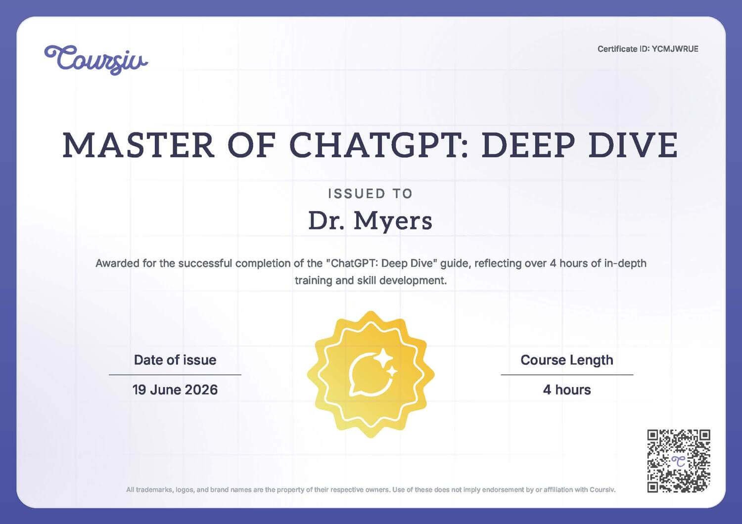 Master Of ChatGPT Deep Dive Certification Master Of ChatGPT Deep Dive Certification