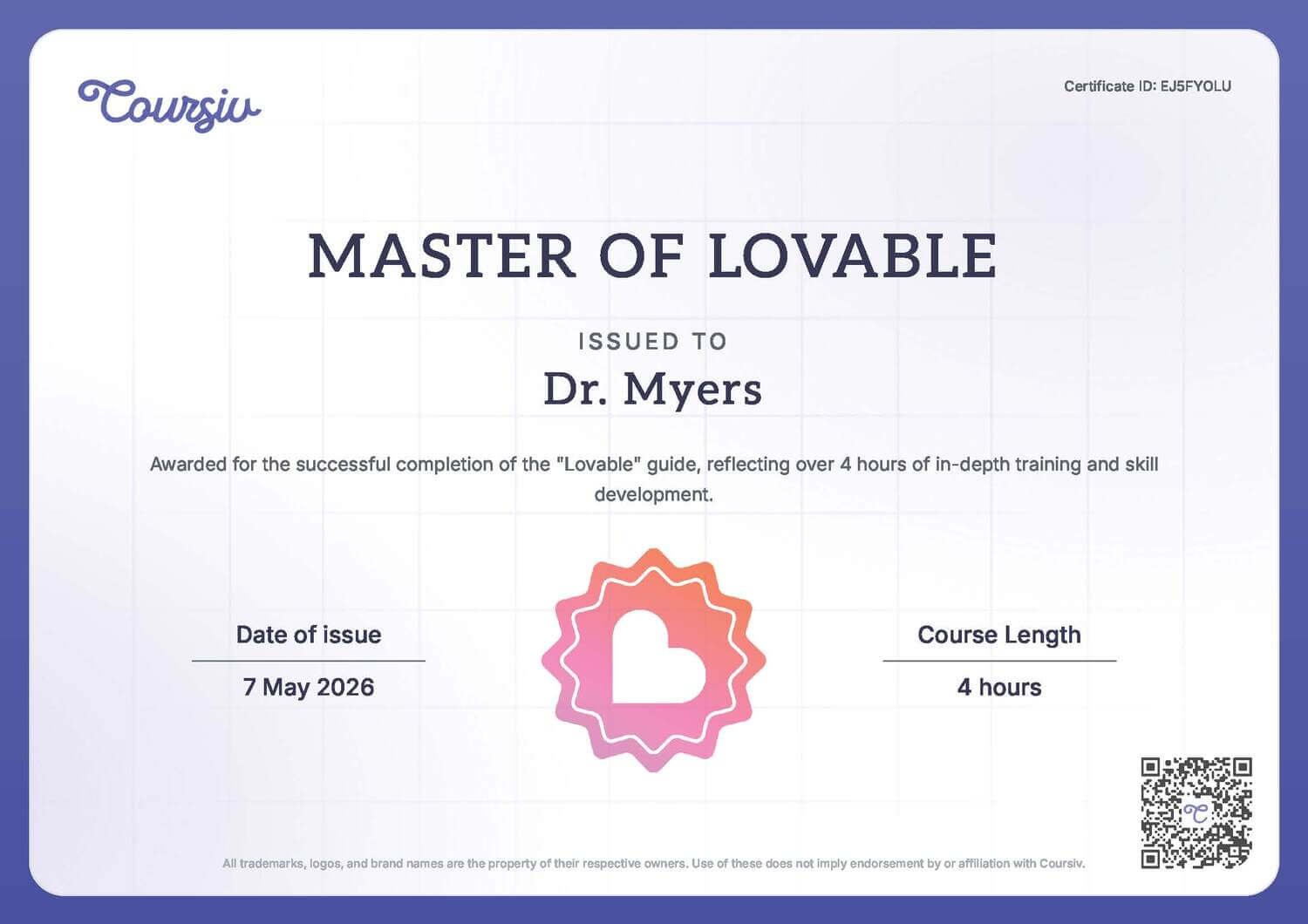 Master Of Lovable Certification Master Of Lovable Certification