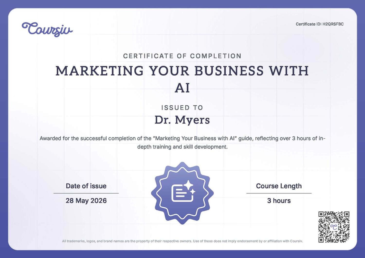 Marketing Your Business With AI Certification Marketing Your Business With AI Certification